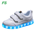 Moda levou crianças sapatos, popular levou sapatos infantis, hi top kids led shoes